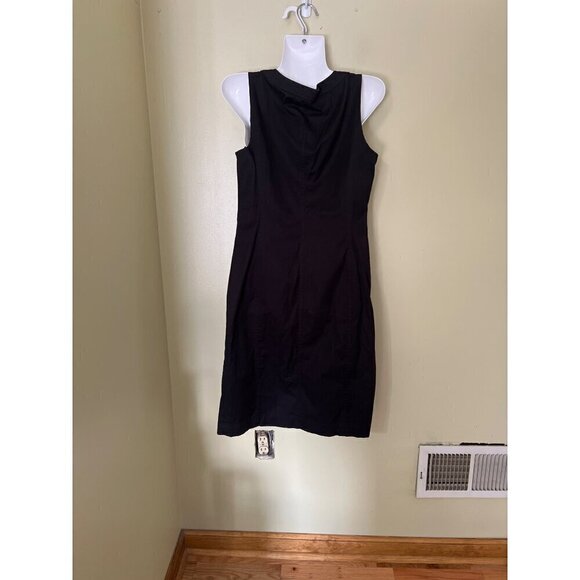 Talbots Womens Black Sleeveless Button-Front Dress With Ruffle Detail Size 4 LBD - Picture 2 of 10